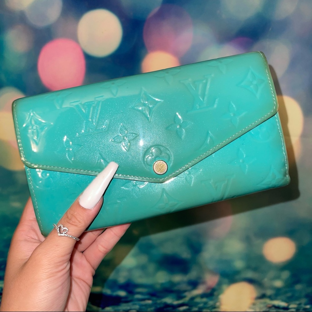 Turquoise Louis Vuitton Sarah Wallet Bleu lagoon